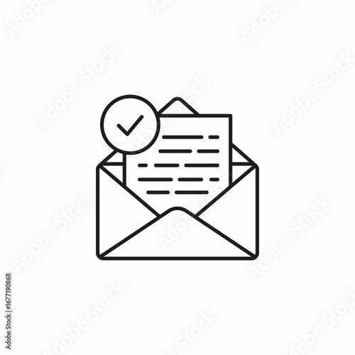 open envelope with check mark icon sign vector