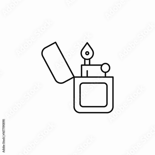 open flame lighter icon sign vector
