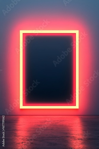 Wallpaper Mural Neon Frame with a Deep Dark Center Modern Art Aesthetic with a Contemporary Touch Torontodigital.ca