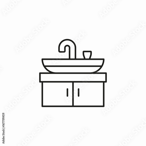 sink with faucet icon sign vector