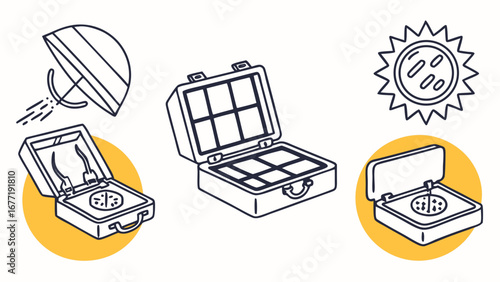 Illustration of solar cooker and oven