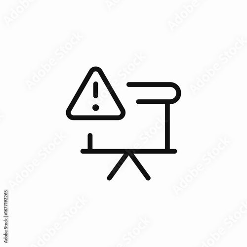warning on presentation icon sign vector