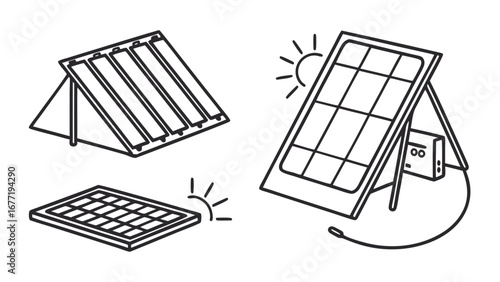 Vector art of solar panel illustration for renewable energy