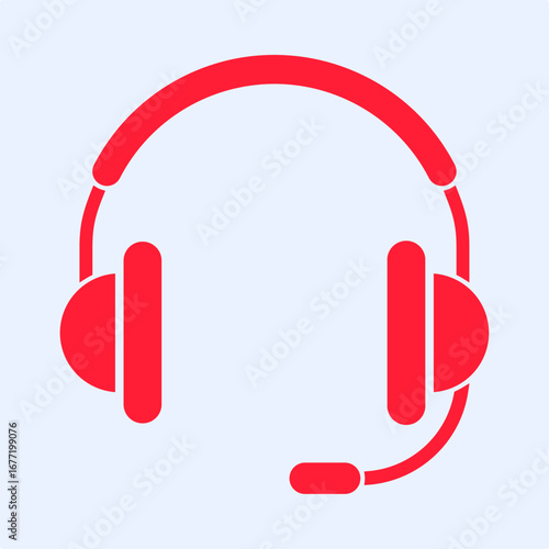 Headphones symbol trendy artwork useful vector Illustration red design beautiful colorful background