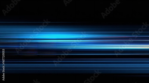 A burst of blue energy surges forward light painting the darkness in an electric dance of digital