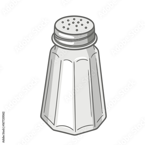 Glass shaker with metal cap and holes vector