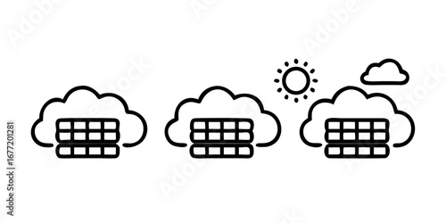 Vector art of cloud server data storage and computing network
