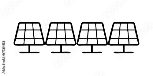 Vector art of four solar panel icon in vector format
