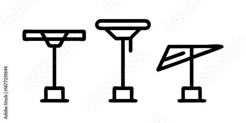 Vector art of patio heater icons in line style design