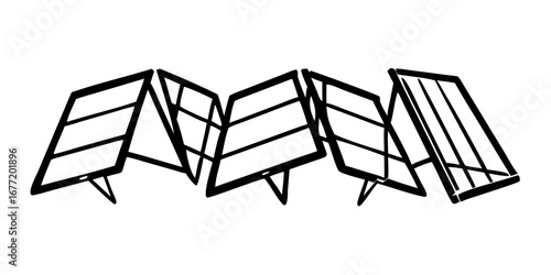 Vector art of solar panel array, a renewable energy source