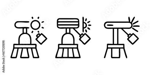 Vector art of solar panel array with light