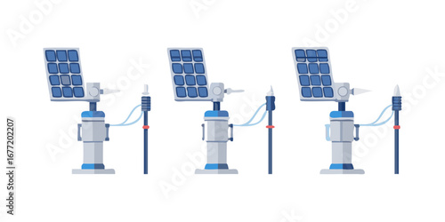 Vector art of solar panels producing clean energy