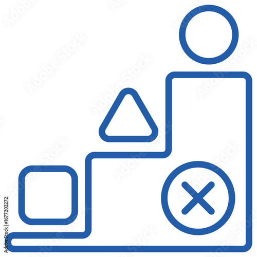 Inequality Outline Blue Icon