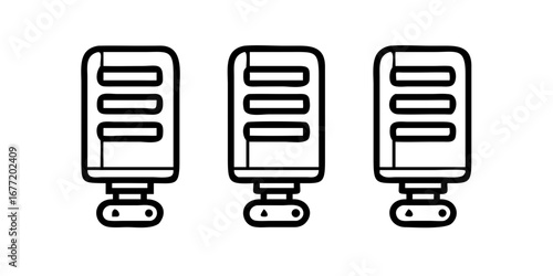 Vector art of three microphone icon in vector format