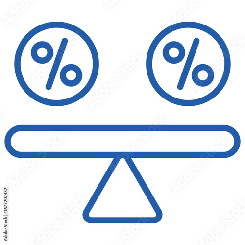 Equity Outline Blue Icon