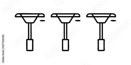Vector art of three patio heater icons in line style