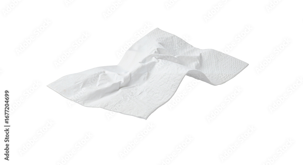 Obraz premium Crumpled white paper lying on a flat surface isolated