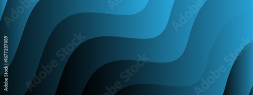 Abstract gradient background with flowing wavy shapes in shades of green and blue. Sense of depth and motion, blending colors seamlessly for a modern and dynamic visual effect.