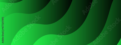 Abstract gradient background with flowing wavy shapes in shades of green and blue. Sense of depth and motion, blending colors seamlessly for a modern and dynamic visual effect.