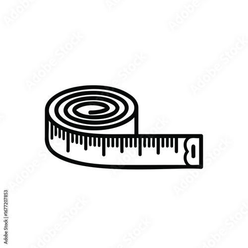 Simple outline drawing of a measuring tape