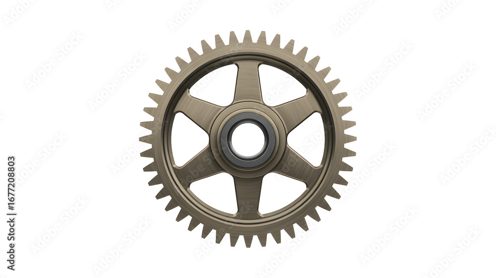 Obraz premium Gear cogwheel machinery mechanical engineering teeth mechanism industry machine part equipment component 100 on transparent background