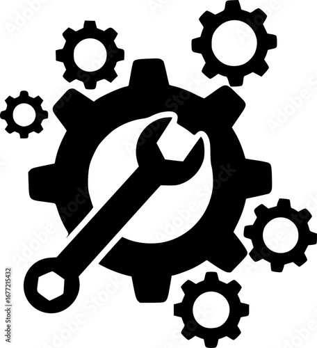 settings icon flat vector icon
