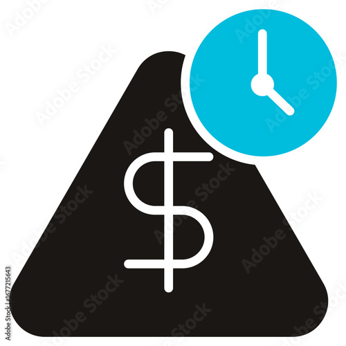 Debt Glyph Blue Grey Icon