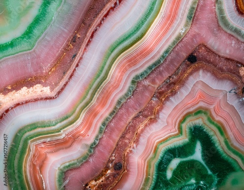 polished unakite jasper surface macro photograph natural pink and green patterns in high resolution professional mineral photography showing detailed epidote and feldspar composition