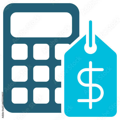 Cost Glyph Blue Icon