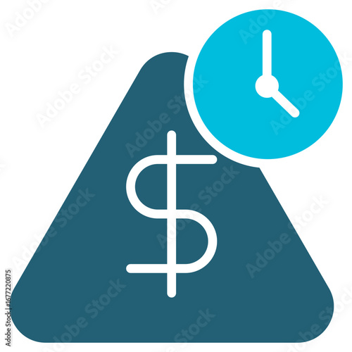 Debt Glyph Blue Icon