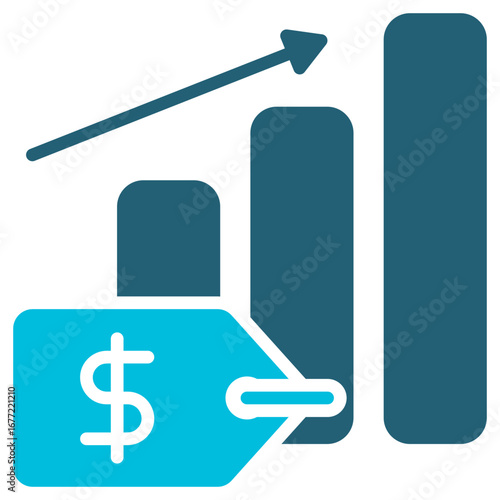 Inflation Glyph Blue Icon