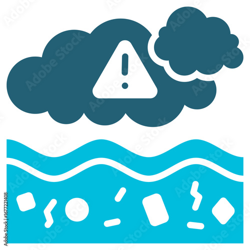 Pollution Glyph Blue Icon