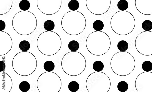 A vibrant seamless pattern featuring evenly spaced white polka dots on a bold red and white background. This eye-catching design is perfect for use in textiles, wallpapers, digital backgrounds.