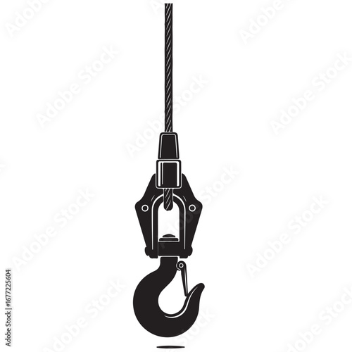 Heavy Duty Crane Hook with Wire Rope Assembly
