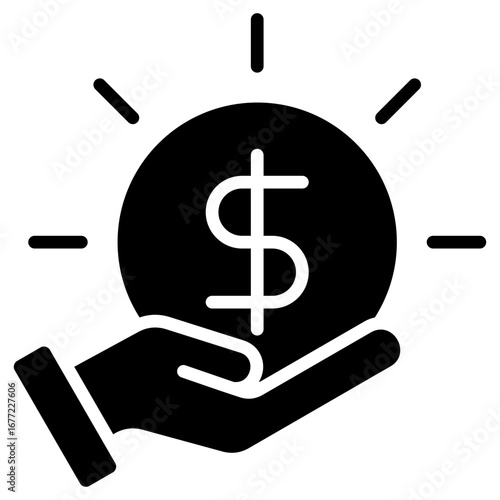 Income Glyph Black Icon