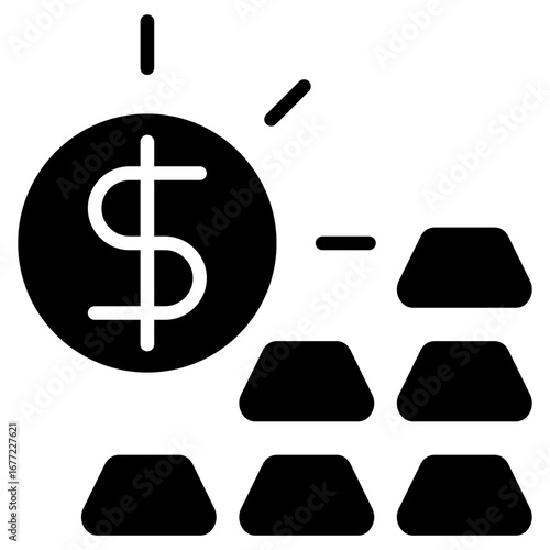 Wealth Glyph Black Icon