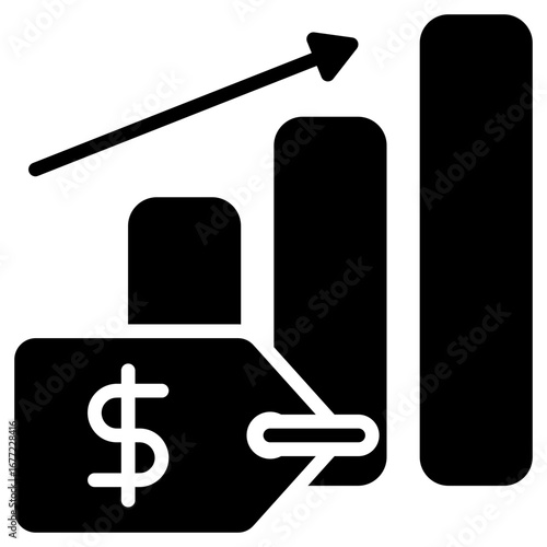Inflation Glyph Black Icon