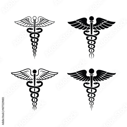 Medical Caduceus Symbol Variations