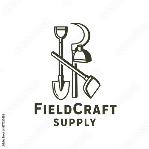 craft field industry agriculture, logo design illustration