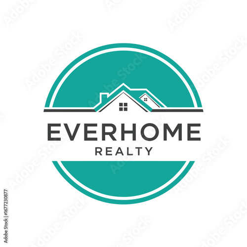 Ever home  realty architecture, logo design illustration
