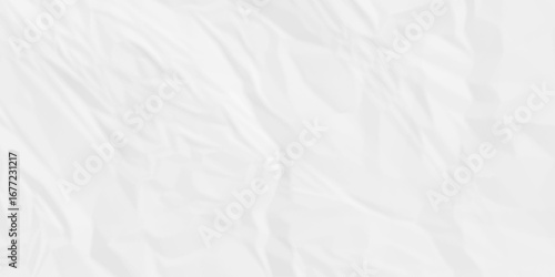 White paper wrinkled texture for background space. Rough white paper. Paper texture, recycled creased paper background.