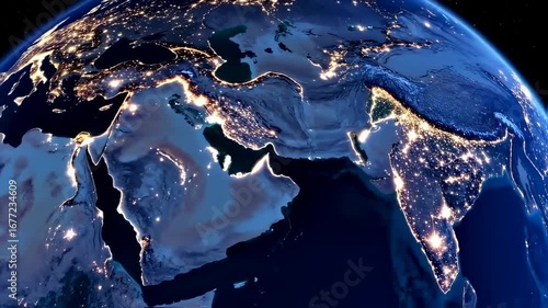 South Asia from Space at Night: City Lights and Urbanization