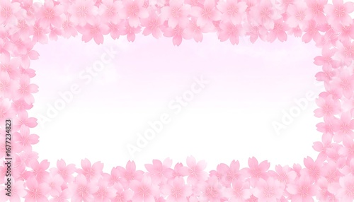 Delicate Pink Cherry Blossom Border