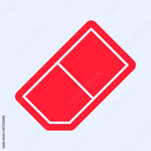 Eraser symbol trendy artwork useful vector Illustration red design handsome colorful background