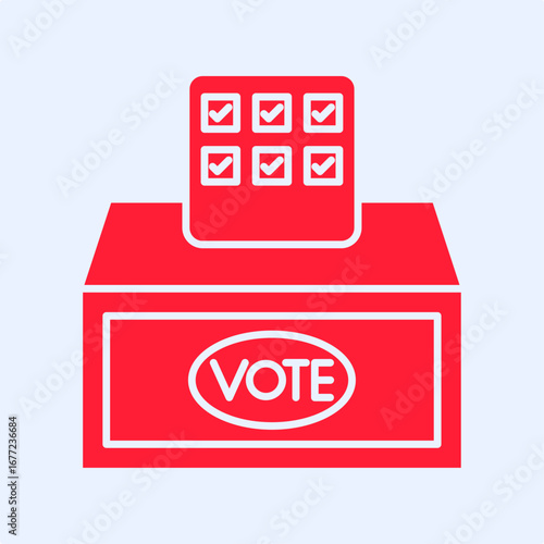 Poll symbol trendy artwork useful vector Illustration red design handsome colorful background