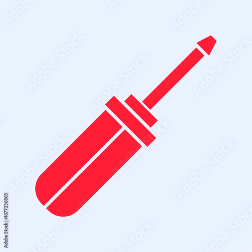 Screwdriver symbol trendy artwork useful vector Illustration red design attractive colorful background