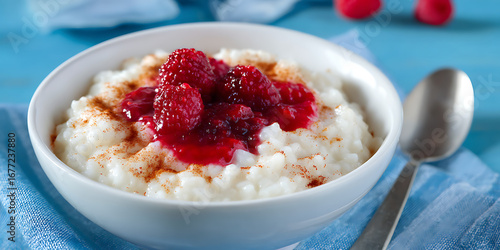 vanilla ice cream with berries