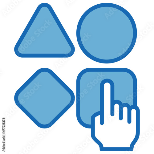 Choice Blue White Icon Editable Stroke