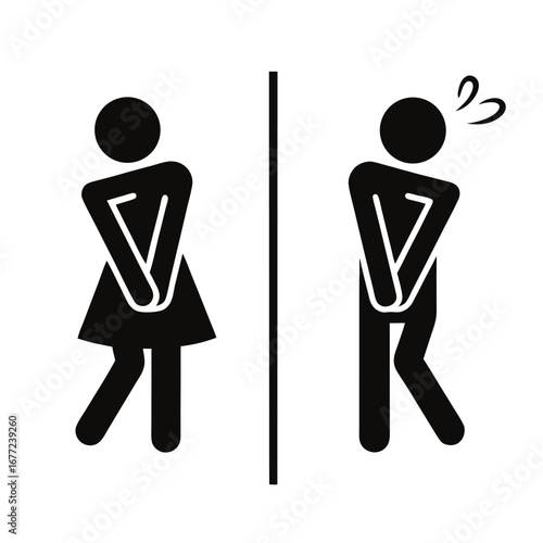 Restroom Sign: Male and Female Pictograms