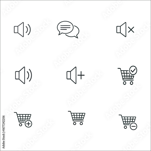 Web icons set on a white background